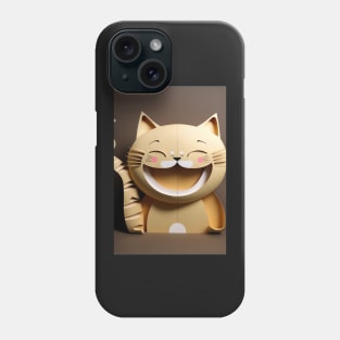 Cool cat portrait Paper art style Phone Case