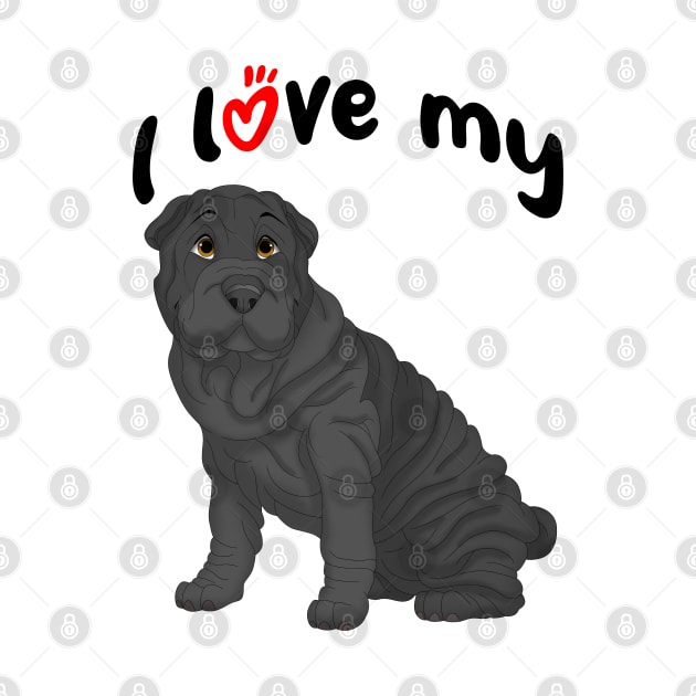 I Love My Black Shar-Pei Dog by millersye