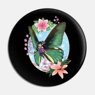 Green Butterfly Fairy Pin