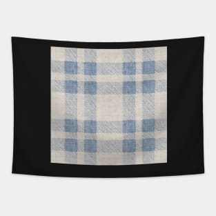 Linen and Blue Plaid Tapestry