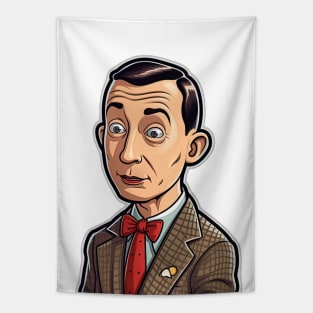 pee wee herman in suit and red tie - sticker style Tapestry