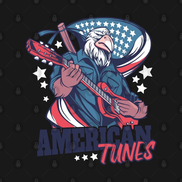 American Tunes Bald Eagle with guitar funny by Emart