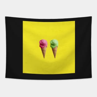 Pistachio and strawberry Ice cream cones Tapestry