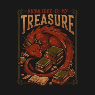 Knowledge Is My Treasure Cute Dragon T-Shirt