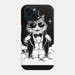 Cool Rich furry cat in sunglasses Phone Case