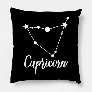 Capricorn Zodiac in White Pillow