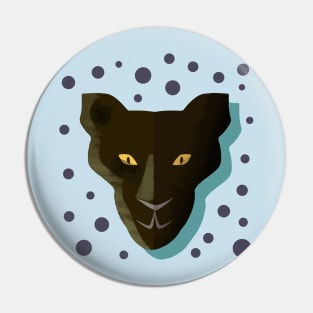 Funny panther Head Hand Drawn Pin