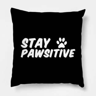 Stay Pawsitive Black Pillow