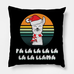 Fa La La La La La La Llama Funny Llama Wearing Santa Hat Christmas Gift For Llama Lover Pillow