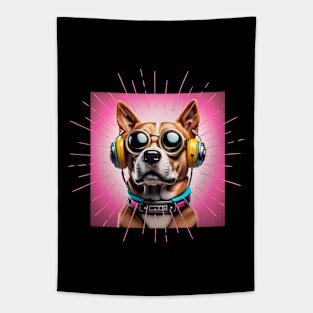 Beige futuristic dog Tapestry