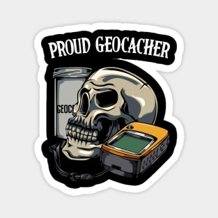 Geocaching - Proud Geocacher Skull GPS Magnet