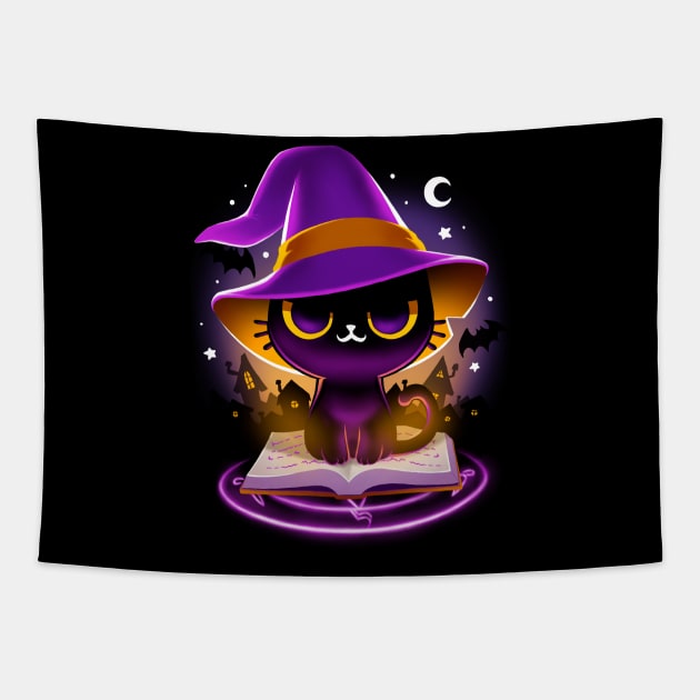 Witch cat - I Put a Spell on You - Halloween Tapestry by BlancaVidal