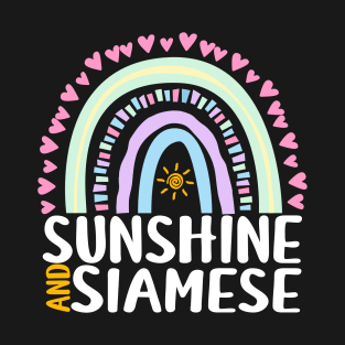 Sunshine and Siamese Cute Rainbow Gift for Womens Kids Girls T-Shirt