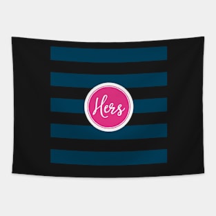 Hers Navy Stripe Pattern Tapestry