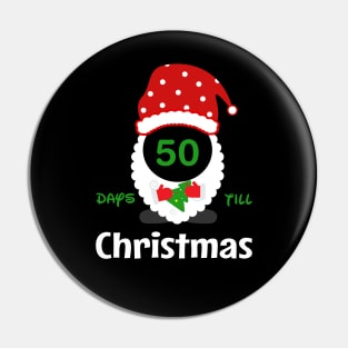 Chirstmas Santa Countdown Advent Calendar 50 Days Till Xmas Tee Pin