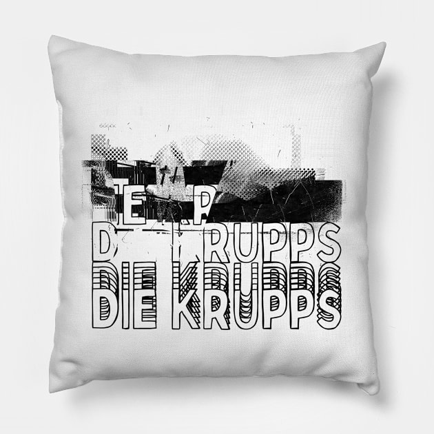 Die Krupps / Original Glitch Style Fan Art Design Pillow by CultOfRomance