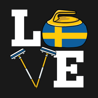 Sweden Curling Broom Winter ice Sports Swedish Flag Curling T-Shirt