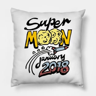 Supermoon / Super Moon January 2018 Pillow