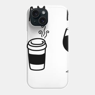 Coffee Wine Am Pm Daily Life Funny Gift Love Stress Work Cute Phone Case