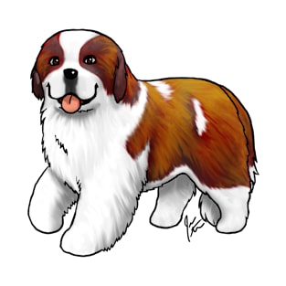 Dog - Saint Bernard - Red and White T-Shirt