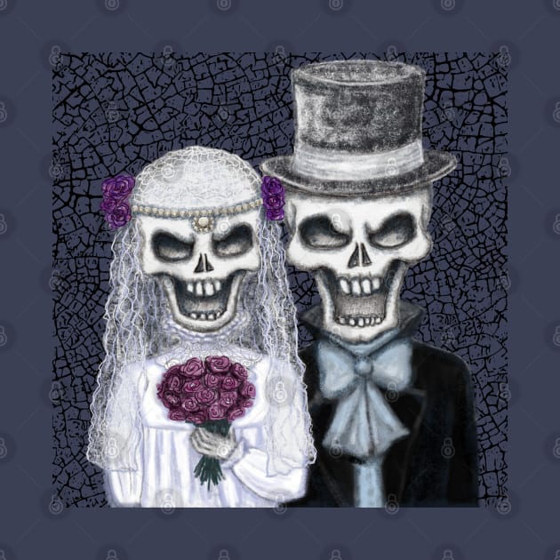 Skull Wedding Dolls Portrait by Robyn Warne Designs