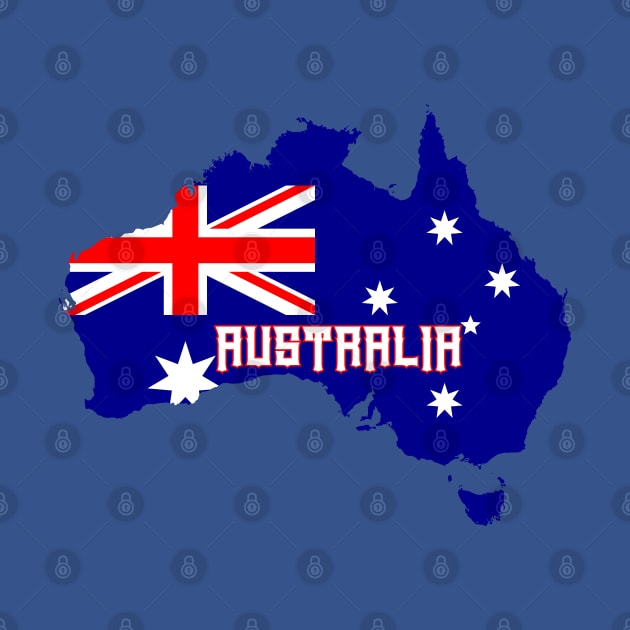 Australia flag & map by Travellers