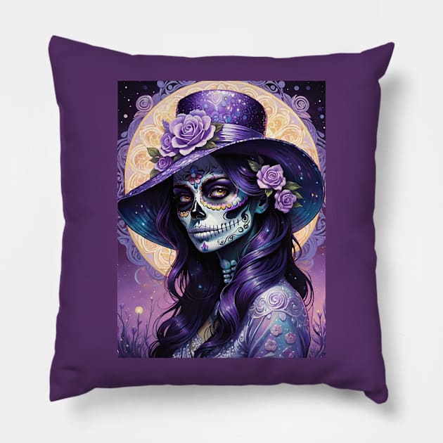 Violet Visage Pillow by Absinthe Society 