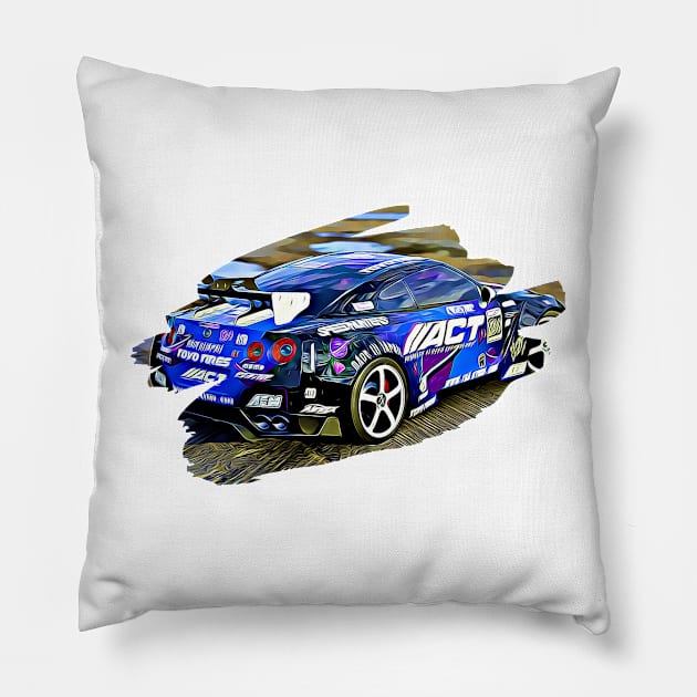 350Z Drift Art Print Pillow by Auto-Prints