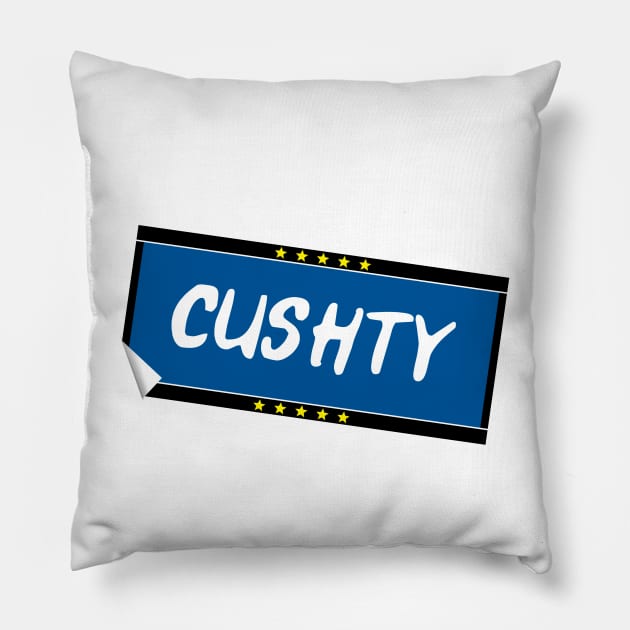 Cushty Sticker Design Pillow by Stupiditee