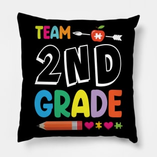 Team 2nd Grade Student Senior Teacher Happy Back To School Pillow