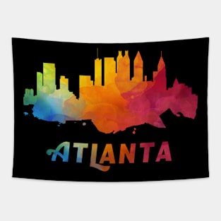 Atlanta Skyline Watercolor Style Tapestry