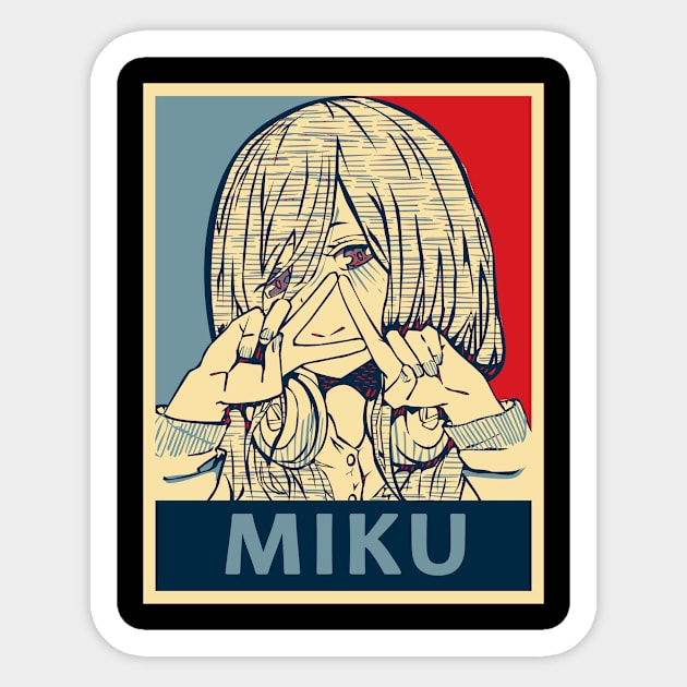 Miku Nakano, Quintessential Quintuplets, Anime Waifu, 5-toubun no Hanayome,  Nino | Sticker