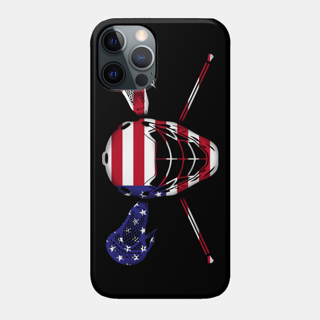 American Flag Lacrosse - Lacrosse Mask Gift - Lacrosse - Phone Case