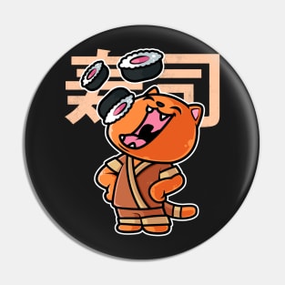 Cat Sushi Nigiri Kawaii Neko Anime Japanese graphic Pin