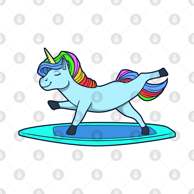 Cartoon Unicorn Does SUP Yoga by Modern Medieval Design