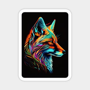 Colorful Fox: Adorable and Cute Wildlife Animals in Vibrant Colors Magnet