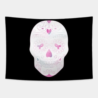 Pink sugar skull for breast cancer awareness month Tapestry