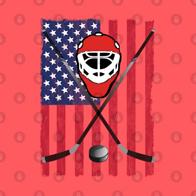 Ice Hockey - Ice Hockey USA Flag by Kudostees