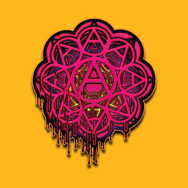 Anarcho Flower Hot Pink Graffiti by BlackCollarPolitics