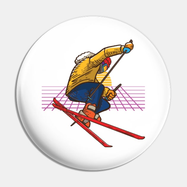 Ski Jump Vaporwave Pin by Shiva121