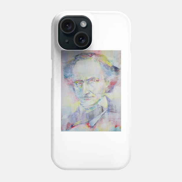 CHARLES BAUDELAIRE - watercolor and acrylic portrait Phone Case by lautir