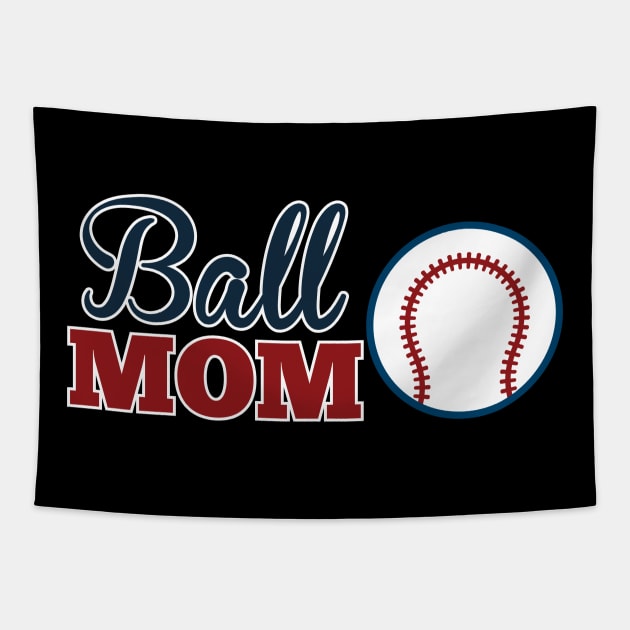 Ball Mom Cute Baseball/Softball Mom Tapestry by theperfectpresents