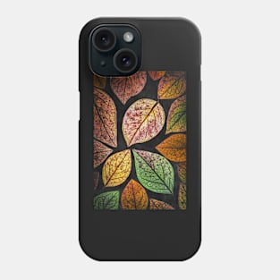 Autumn Leaf Collage with Black Background Phone Case