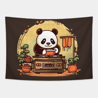 Cute chef panda bear Tapestry