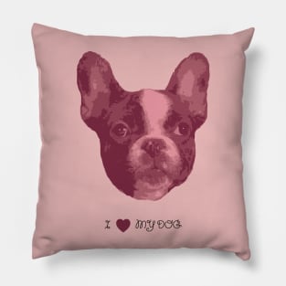 Dogs - French bulldog pink Pillow