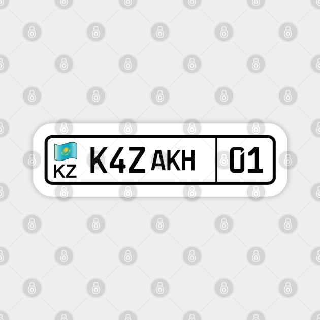 Kazakhstan car license plate Magnet by Travellers