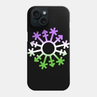 Gender Snowflake - Genderqueer Flag Colors - No Text Phone Case