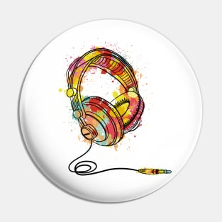 Colour Splash Headphones Pin