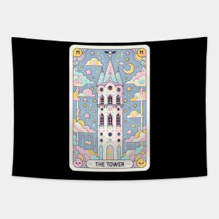 The Tower Tarot Card Cute Kawaii Pastel Goth Tapestry