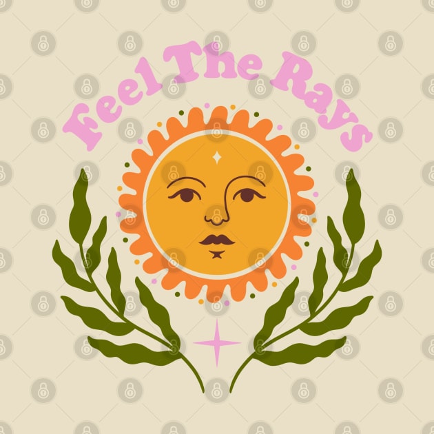 Feel The Rays Sunshine Sun Boho Retro by Trippycollage